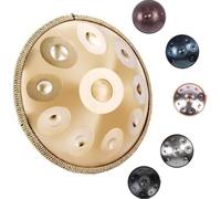 Handpan Drum 9/10/12 Tones 56cm Tambour À Main Steel Tongue Drum Avec Sac Souple, Percussion Harmonique Pour La Guérison Du Son, La Méditation Personnelle, Le Yoga(Argent,10)