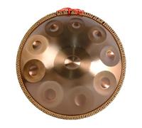 Handpan Drum - Batterie professionnelle en acier avec 10 notes, accordage 440 Hz ou 432 Hz pour adultes - Sac de transport inclus (finition dorée)