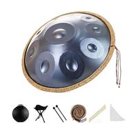 Handpan Drum D Minor 10 Notes Handpan Drum 22 pouces Handpans Drum 432HZ Handpans Drum for débutants, professionnels et musicothérapeutes Méditation personnelle Guérison sonore(Blue)