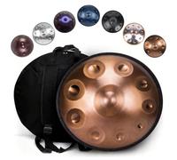 Handpan Drum D Minor Steel Handpan Instrument 9 10 12 Note Handpan Tuned 432Hz 440Hz for Adults Meditation Yoga Sound Healing Music Practice & Percussion Performance(Silver,432HZ/9 Note)