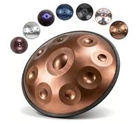 Handpan Drum D Minor Steel Handpan Instrument with 9 10 12 Notes Tuned 432Hz 440Hz for Adults Meditation Yoga Music Practice Sound Healing and Percussion Learning(Silver2,440HZ/10 Note)