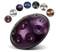Handpan Drum D Minor Steel Handpan Instrument with 9 10 12 Notes Tuned 432Hz 440Hz for Adults Meditation Yoga Music Practice Sound Healing and Percussion Learning(Dark purple,432HZ/9 Note)