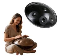 Handpan Drum D Minor Steel Musical Instrument with 9 10 12 Notes Tuned 432Hz 440Hz for Meditation Yoga Sound Healing and Relaxing Music Handpan for Practice and Learning(Noir,432HZ/10 Note)