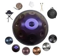 Handpan Drum De 22 Pouces, 9/10/12 Notes Harmonic Tambour À Main, Instrument De Percussion En Acier Accordé À La Main 432/440 Hz, Pour La Méditation Et Le Yoga(D,432HZ/9Note)
