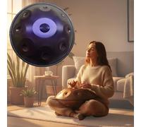 Handpan Drum for Adults D Minor Steel Handpan Instrument with 9 10 12 Notes Tuned 432Hz 440Hz for Meditation Yoga Sound Healing Music Learning and Mindfulness Practice(Dark purple,440HZ/12 Note)