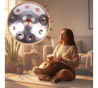 Handpan Drum for Adults D Minor Steel Handpan Instrument with 9 10 12 Notes Tuned 432Hz 440Hz for Meditation Yoga Sound Healing Music Learning and Mindfulness Practice(Silver2,440HZ/12 Note)