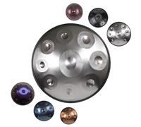 Handpan Drum Hand Pan 9/10/12 Notes 22 Pouces D Mineur Tambour à Main en Acier Avec Sac Soft 432/440Hz Tambour Handpan pour La Guérison Sonore, La Méditation Ou Le Yoga(Argent,432HZ/12Note)