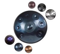 Handpan Drum Hand Pan 9/10/12 Notes 22 Pouces D Mineur Tambour à Main en Acier Avec Sac Soft 432/440Hz Tambour Handpan pour La Guérison Sonore, La Méditation Ou Le Yoga(Bleu,432HZ/12Note)