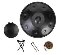 Handpan Drum in D Minor Steel Handpan Instrument with 9 10 12 Notes Handpan Tuned 432Hz 440Hz for Meditation Yoga Sound Healing Percussion Performance and Expression(Noir,440HZ/10 Note)