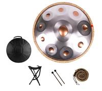 Handpan Drum in D Minor Steel Handpan Instrument with 9 10 12 Notes Handpan Tuned 432Hz 440Hz for Meditation Yoga Sound Healing Percussion Performance and Expression(Silver2,440HZ/9 Note)