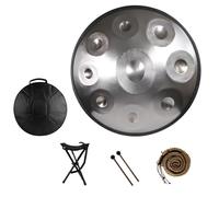 Handpan Drum in D Minor Steel Handpan Instrument with 9 10 12 Notes Handpan Tuned 432Hz 440Hz for Meditation Yoga Sound Healing Percussion Performance and Expression(Silver,432HZ/12 Note)