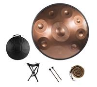 Handpan Drum in D Minor Steel Handpan Instrument with 9 10 12 Notes Handpan Tuned 432Hz 440Hz for Meditation Yoga Sound Healing Percussion Performance and Expression(Or,440HZ/10 Note)
