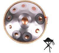 Handpan Drum Instrument 56cm 9/10/12 Notes, 440 Hz D Mineur Tambour À Main, Création De Son Méditatif Via HandPan, Instrument Handpan Pour Yoga(Argent,10)