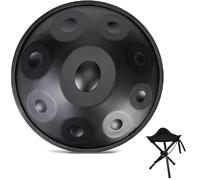 Handpan Drum Instrument 56cm 9/10/12 Notes, 440 Hz D Mineur Tambour À Main, Création De Son Méditatif Via HandPan, Instrument Handpan Pour Yoga(Noir,10)