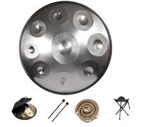 Handpan Drum Instrument 56cm 9/10/12 Notes Tambour À Main En Acier 440 Hz D Minor Instruments De Musique À Percussion Avec Sac De Transport Et Support Pour Yoga(Gold,9)