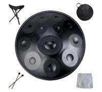 Handpan Drum Instrument 9/10/12 Notes 22 Pouces, 432/440 Hz D mineur tambour à langue, steel tongue drum, Instrument Handpan adulte pour Débutants, Professionnel(Black,12 Notes(440Hz))