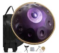 Handpan Drum Instrument 9/10/12 Notes D mineur tambour à langue 22 Pouces, Handpan adulte pour Débutants, Professionnel 432/440 Hz steel tongue drum(Purple,10 Notes/440Hz)