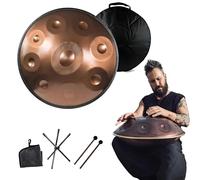 Handpan Drum - Instrument À Percussion En Acier De Tambour À Main 22 Pouces, 440 Hz En Ré Mineur, 9/10/12 Notes Harmonic Tambour À Main, Convient Aux Enfants Et Aux Adultes(F,10 notes)