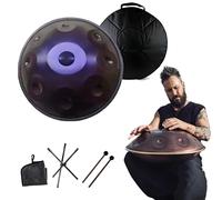 Handpan Drum - Instrument À Percussion En Acier De Tambour À Main 22 Pouces, 440 Hz En Ré Mineur, 9/10/12 Notes Harmonic Tambour À Main, Convient Aux Enfants Et Aux Adultes(E,12 notes)
