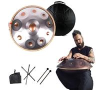 Handpan Drum - Instrument À Percussion En Acier De Tambour À Main 22 Pouces, 440 Hz En Ré Mineur, 9/10/12 Notes Harmonic Tambour À Main, Convient Aux Enfants Et Aux Adultes(D,9 notes)