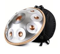 Handpan Drum Instrument D Minor Steel Handpan with 9 10 12 Notes Tuned 432Hz 440Hz for Meditation Yoga Sound Healing Music Practice for Adults Percussion Learning(Silver2,440HZ/12 Note)