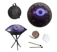 Handpan Drum Instrument De 22 Pouces - 9/10/12 Notes Tambour En Handpan En Acier En Ré Mineur, Harmonic Tambour À Main, Pour La Thérapie Sonore, La Méditation Personnelle(C,432HZ/10Note)