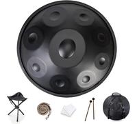 Handpan Drum, Instrument Professionnel en Acier Inoxydable, 9/10/12 notes, D Mineur, avec Sac de Transport pour Performance, Méditation, Yoga