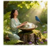 Handpan Drum Instrument Sons Éthéréité, Tambour À Main Adultes 432HZ 56cm 9/10/12 Notes Tongue Drum En Ré Mineur, Avec Maillets, Support(Argent,10)