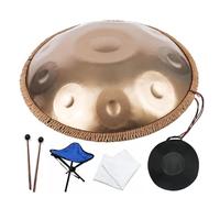 Handpan Drum Kurde En Ré Mineur De 22 Pouces - Instrument À Percussion En Acier De Tambour À Main, Instrument De Percussion À Tambour Creux, Tambours Handpan(440Hz,12Notes)