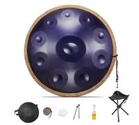 Handpan Drum Pour Adultes - Instrument À Percussion En Acier De Tambour À Main, 432 Hz/440 Hz, 22 Pouces, 9/10/12 Notes En Ré Mineur Harmonic Tambour À Main(Deep purple,440HZ/10Note)