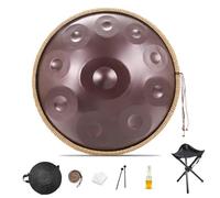 Handpan Drum Pour Adultes - Instrument À Percussion En Acier De Tambour À Main, 432 Hz/440 Hz, 22 Pouces, 9/10/12 Notes En Ré Mineur Harmonic Tambour À Main(Purple,440HZ/9Note)