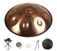 Handpan Drum Pour Adultes - Instrument De Tambour Handpan, 432 Hz/440 Hz, 9/10/12 Notes, Tambour En Hand Pan En Acier En Ré Mineur Pour La Méditation, La Musicothérapie(F,432HZ/10Note)