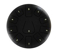 Handpan Drum Tambour à langue en acier de 8 pouces, 11 Notes, tambour main avec maillet, pics doigts, Percussion for la méditation et le Yoga(BLACK)