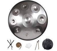 Handpan Drum Tambour à langue mineure en ré pour adultes et enfants, instrument de percussion 440 Hz, doré, 55,9 cm - 12 notes