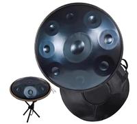 Handpan Drum Tambour à main 9/10/12 notes 22 pouces en acier percussion harmonique steel tongue drum pour la guérison du son, la méditation personnelle, le yoga(Blue,9 Notes(440Hz))