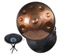Handpan Drum Tambour à main 9/10/12 notes 22 pouces en acier percussion harmonique steel tongue drum pour la guérison du son, la méditation personnelle, le yoga(Gold,10 Notes(440Hz))