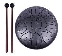 Handpan Drum Tambour à main de 6 pouces, 11 Notes, avec sac tambour, livre musique, maillets, pics doigts, Instruments Percussion, guérison sonore(Silver)