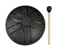 Handpan Drum Tambour de pluie 3 pouces 6 Notes tambour langue en acier Mini Handpan musique éthéré Yoga méditation Instruments Percussion(Black)