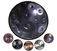 Handpan Drums D Minor, 432Hz/440Hz Instruments de Percussion à Tambour à Main pour Adultes, Avec Support de Hand Pan Drum/Sac de Transport/ 2 Marteaux à Tambour(Blue,440HZ/12Note)