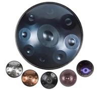 Handpan Drums D Minor, 432Hz/440Hz Instruments de Percussion à Tambour à Main pour Adultes, Avec Support de Hand Pan Drum/Sac de Transport/ 2 Marteaux à Tambour(Blue,432HZ/9Note)