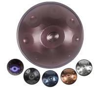 Handpan Drums D Minor, 432Hz/440Hz Instruments de Percussion à Tambour à Main pour Adultes, Avec Support de Hand Pan Drum/Sac de Transport/ 2 Marteaux à Tambour(Purple,440HZ/9Note)
