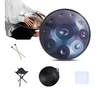 Handpan Drums De 432Hz/440Hz, Steel Tongue Drum De 9/10/ 12 Notes, Instrument Drum Pour Débutants Et Professionnels, Hand Pan Drum De 55cm Avec Tous Les Accessoires (Size : 432Hz, Color : BLUE_10 N