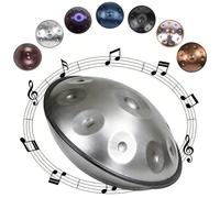 Handpan Instrument D Minor Steel Handpan Drum with 9 10 12 Notes Tuned 432Hz 440Hz for Meditation Yoga Sound Healing Music Practice for Adults and Percussion Learning(Silver,432HZ/10 Note)