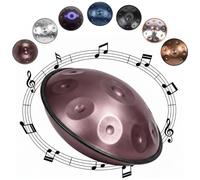 Handpan Instrument D Minor Steel Handpan Drum with 9 10 12 Notes Tuned 432Hz 440Hz for Meditation Yoga Sound Healing Music Practice for Adults and Percussion Learning(Purple,440HZ/12 Note)