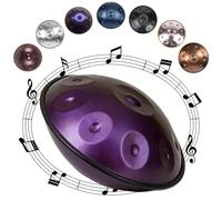 Handpan Instrument D Minor Steel Handpan Drum with 9 10 12 Notes Tuned 432Hz 440Hz for Meditation Yoga Sound Healing Music Practice for Adults and Percussion Learning(Dark purple,440HZ/12 Note)