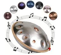 Handpan Instrument D Minor Steel Handpan Drum with 9 10 12 Notes Tuned 432Hz 440Hz for Meditation Yoga Sound Healing Music Practice for Adults and Percussion Learning(Silver2,432HZ/12 Note)