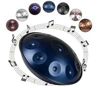 Handpan Instrument D Minor Steel Handpan Drum with 9 10 12 Notes Tuned 432Hz 440Hz for Meditation Yoga Sound Healing Music Practice for Adults and Percussion Learning(Bleu,440HZ/12 Note)