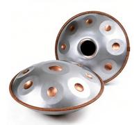 Handpan Instrument for Adults D Minor Steel Handpan Drum with 9 10 12 Notes Handpan Tuned 432Hz 440Hz for Yoga Meditation Sound Healing Music Learning and Relaxation(Silver2,432HZ/12 Note)