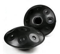 Handpan Instrument for Adults D Minor Steel Handpan Drum with 9 10 12 Notes Handpan Tuned 432Hz 440Hz for Yoga Meditation Sound Healing Music Learning and Relaxation(Noir,440HZ/12 Note)