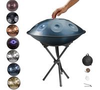 Handpan Instrument Kurd D De 22 Pouces - 9/10/12 Notes Handpan Drum, Tambour À Main En Acier Avec Sac Et Support, Percussion Harmonique Pour Le Yoga Et Les Spectacles(C,432HZ/12Note)